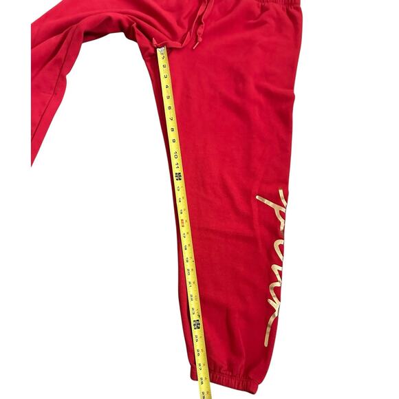Victoria's Secret Pink Classic Fit Joggers Red and Gold SweatPants Size Large - Picture 7 of 12